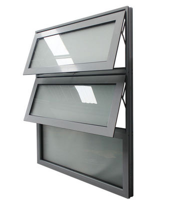 Silver Anodized Frame Aluminum Awning Windows Horizontal Tilt And Swing