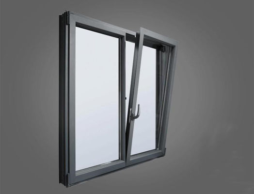 Tempered Safety Glass Aluminium Swing Window White Powder Coated Color