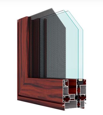 Symmetrical Tower Aluminium Casement Windows Tinted Glaa Sandalwood Color